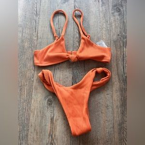 SYDNEY Knot Ribbed Set- Burnt Orange- Koana Swim